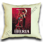 Iberia Airlines 1950's Fandango Dancers Bag Sticker Linen Pillow Case Cover