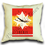 Iberia Airlines 1950's Constellation Bag Sticker Linen Pillow Case Cover