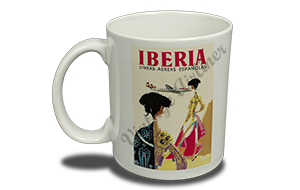 Iberia Airlines 1950's Matador Bag Sticker  Coffee Mug