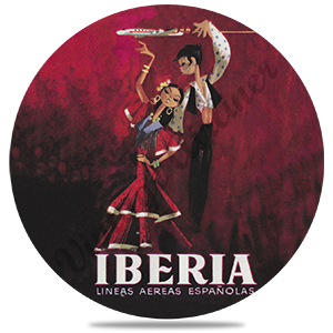 Iberia Airlines 1950's Fandango Dancers Round Coaster