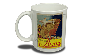 Iberia Airlines 1940's DC-4 South America Bag Sticker  Coffee Mug