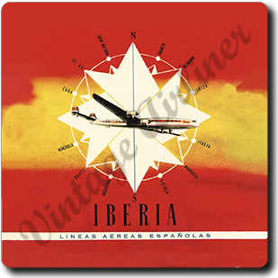 Iberia Airlines 1950's Constellation Square Coaster