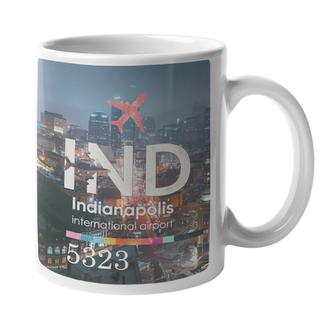 Indianapolis Baggage Tag Art Coffee Mug