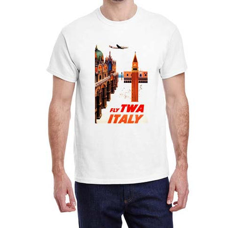 Vintage Italy TWA Travel Poster T-shirt