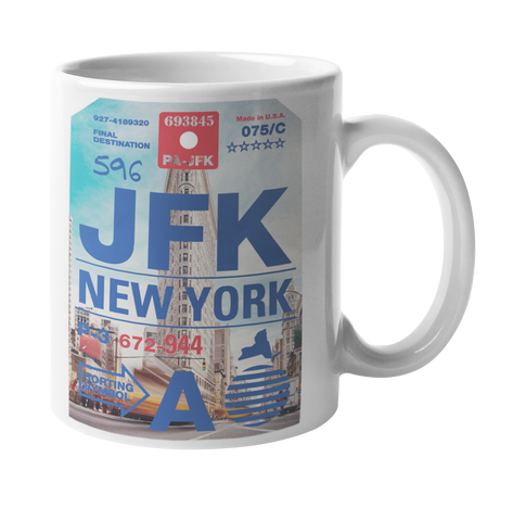 New York Baggage Tag Art Coffee Mug