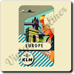 KLM  Vintage Europe Square Coaster