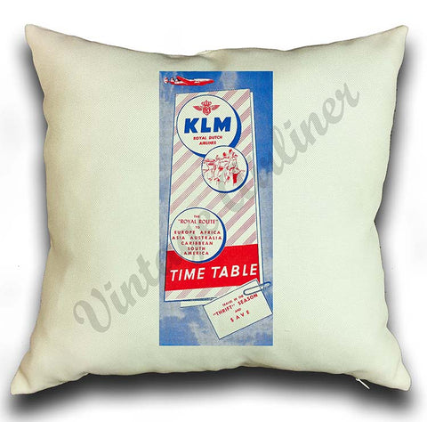 KLM Royal Dutches Airlines Pillow Case Cover