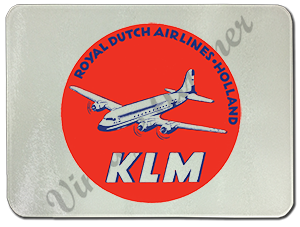 KLM Vintage Bag Sticker Glass Cutting Board