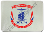 KLM Vintage Trans-Atlantic Bag Sticker Glass Cutting Board