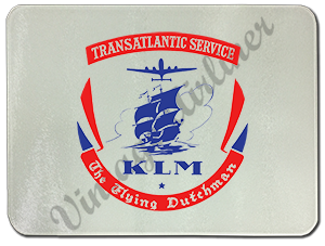 KLM Vintage Trans-Atlantic Bag Sticker Glass Cutting Board
