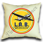 Lloyd Aero Boliviano 1950’s Vintage Bag Sticker Linen Pillow Case Cover