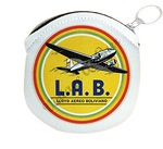 Lloyd Aero Boliviano 1950's Vintage Bag Sticker Round Coin Purse