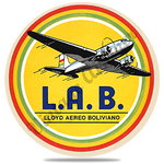 L.A.B. Lloyd Aéreo Boliviano 1950's Vintage Round Coaster