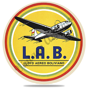 L.A.B. Lloyd Aéreo Boliviano 1950's Vintage Round Coaster