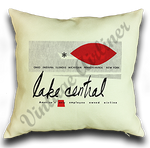 Lake Central Airlines 1960's Bag Sticker Linen Pillow Case Cover