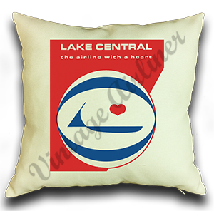 Lake Central Airlines Last Logo Linen Pillow Case Cover