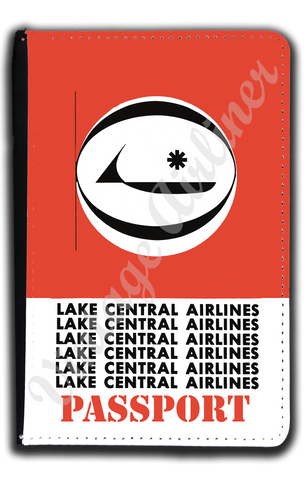 Lake Central Airlines 1960's Bag Sticker Passport Case