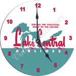Lake Central Airlines Logo Wall Clock