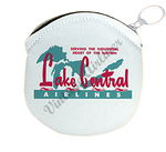 Lake Central Airlines 1950's Bag Sticker Round Coin Purse