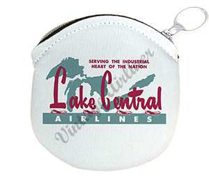 Lake Central Airlines 1950's Bag Sticker Round Coin Purse