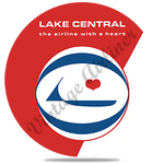 Lake Central Airlines Logo Round Coaster