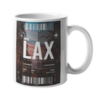 Los Angeles Baggage Tag Art Coffee Mug