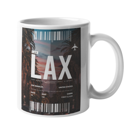 Los Angeles Baggage Tag Art Coffee Mug