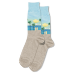 Beach Men's Travel Themed Crew Socks