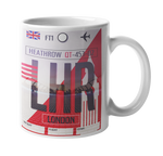 London Heathrow Baggage Tag Art Coffee Mug