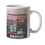 Los Angeles Baggage Tag Art Coffee Mug