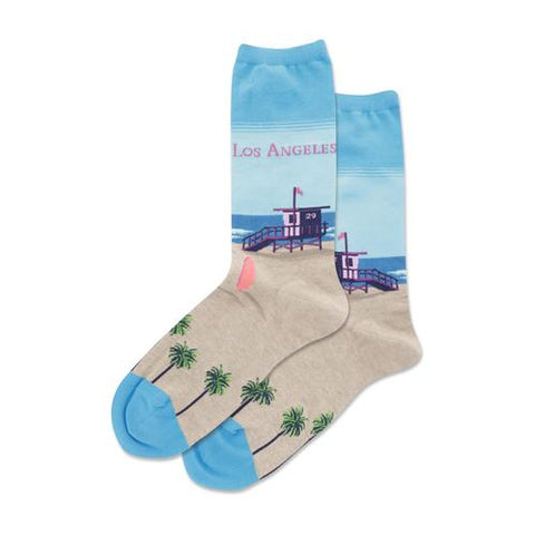 Los Angeles Men's Travel Themed Crew Socks