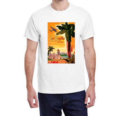 Vintage Los Angeles 1960s TWA Travel Poster T-shirt
