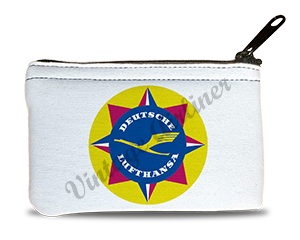 Lufthansa Airlines 1950's Vintage Bag Sticker Rectangular Coin Purse