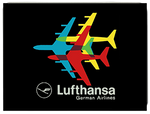 Lufthansa Vintage 1970's Bag Sticker Glass Cutting Board