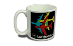 Lufthansa 1970's Vintage Bag Sticker  Coffee Mug