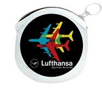 Lufthansa 1970's Vintage Bag Sticker Round Coin Purse