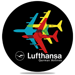 Lufthansa 1970's Bag Sticker Round Coaster