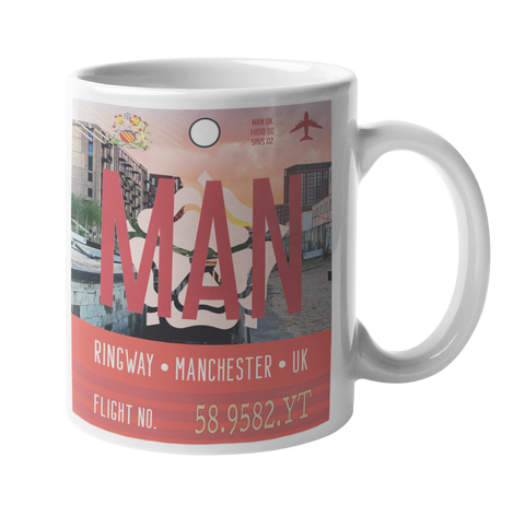 Manchester Baggage Tag Art Coffee Mug