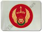 Royal Air Maroc Vintage 1940's Bag Sticker Glass Cutting Board
