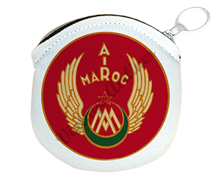 Air Maroc 1940's Vintage Bag Sticker Round Coin Purse
