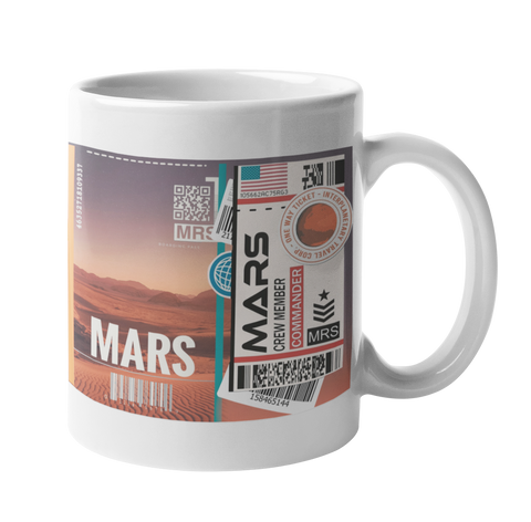 Ticket To Mars Collage Art Coffee Mug