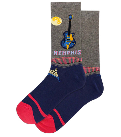 Memphis Women's Travel Themed Crew Socks