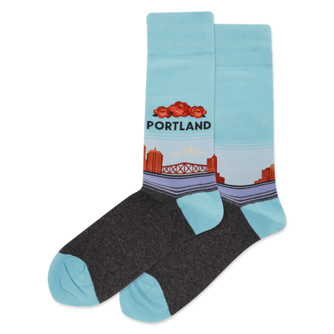 Portland Men's Travel Themed Crew Socks