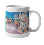 Ticket To Mexico Collage Art Coffee Mug