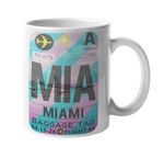 Miami Airport Baggage Tag Art Coffee Mug