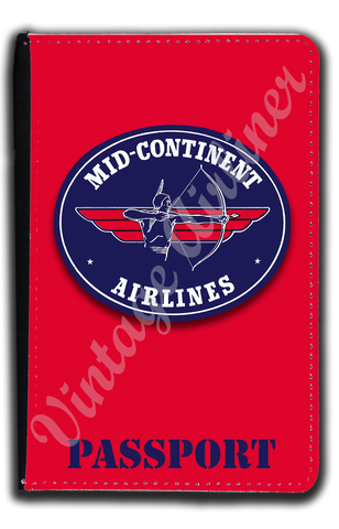 Mid-Continent Airlines Logo Passport Case