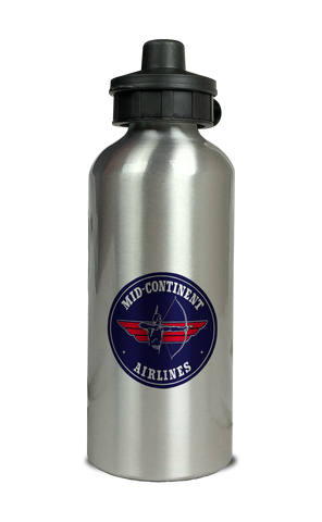 Mid-Continent Airlines Logo Aluminum Water Bottle