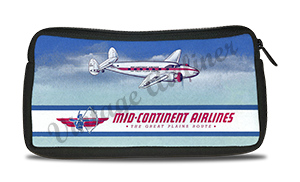 Mid-Continent Airlines 1940's Vintage Bag Sticker Travel Pouch