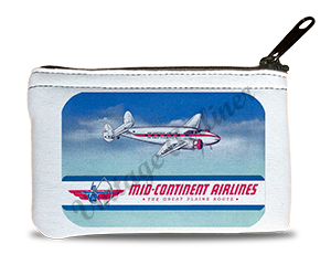 Mid-Continent Airlines Vintage Bag Sticker Rectangular Coin Purse