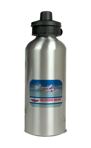 Mid-Continent Airlines 1940's Vintage Aluminum Water Bottle